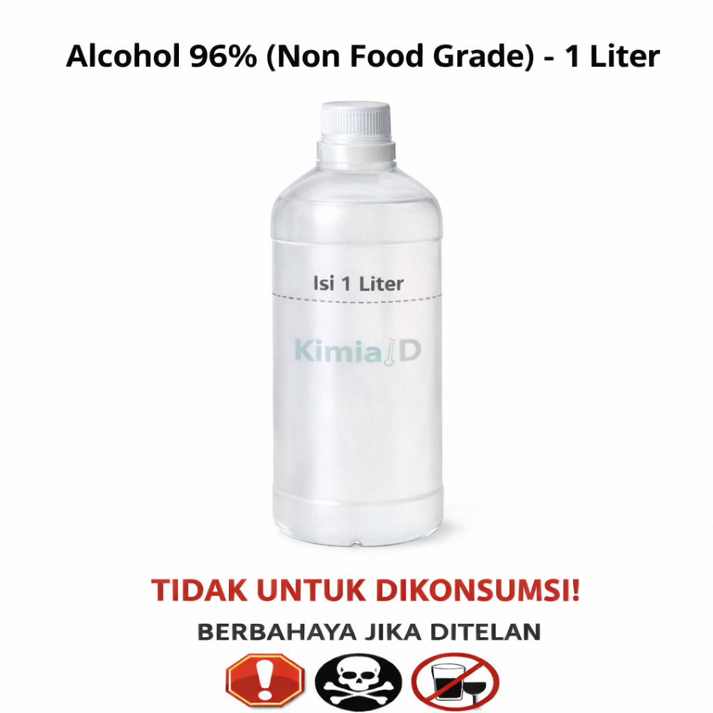 Alkohol 96% 1 Liter - Alkohol 96 Persen - Alkohol Pembersih - Sterilisasi - Obat Luka - Disinfektan