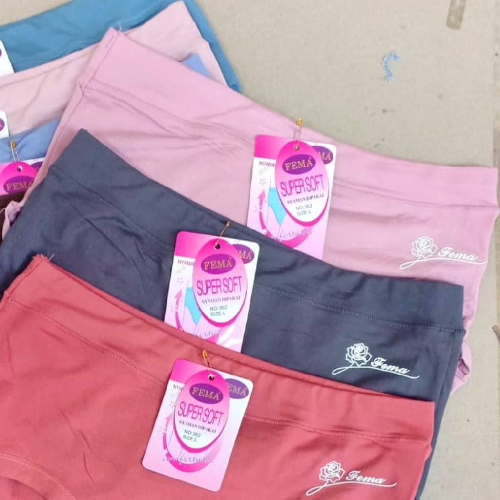 12,6pcs Celana dalam FEMA 362 / cd wanita dewasa fema / celana dalam wanita fema embos mawar 362