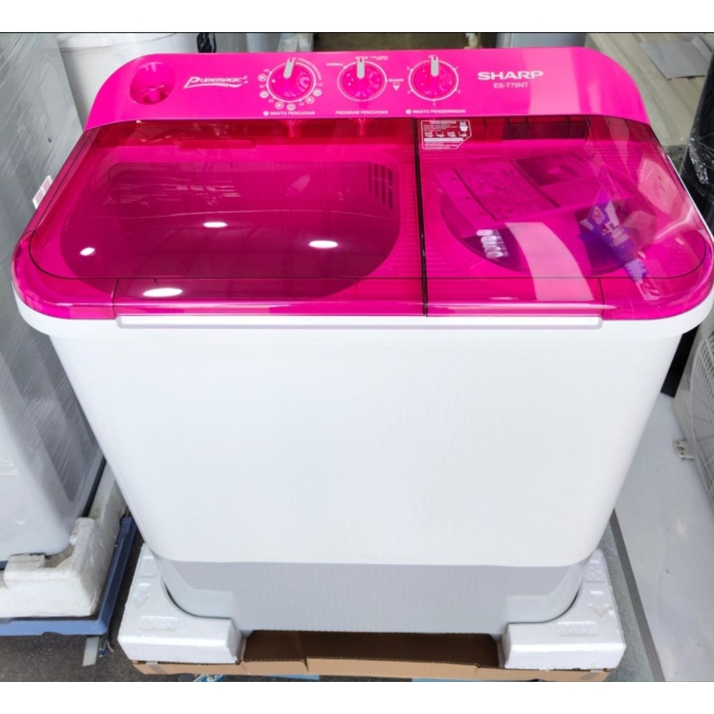SHARP MESIN CUCI 2 TABUNG 7,5kg / MESIN CUCI 2 TABUNG SHARP CUCI & KERING  (ES-T75NT)