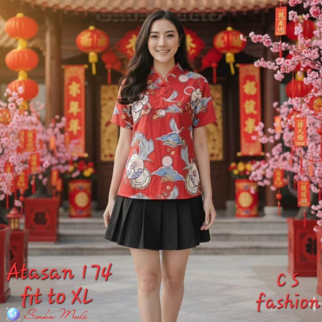 Blouse Cheongsam Batik Sincia Imlek