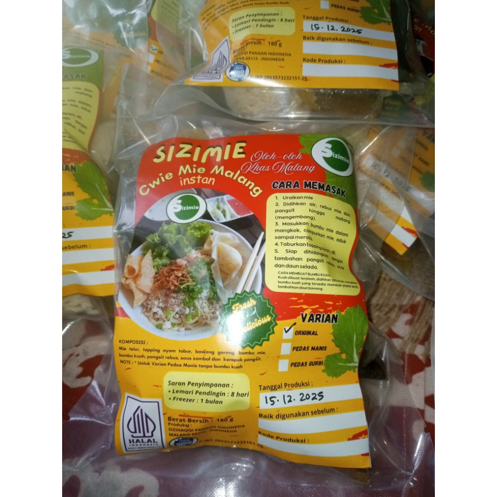 Cwie mie  Original Sizimie + Pangsit Basah atau Bakso / Cwiemie / Mie Pangsit / Cwie Mie / cui mie