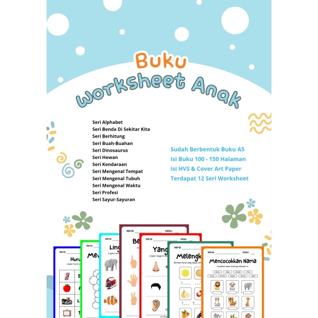 Worksheet Anak PAUD TK SD Buku Belajar Anak