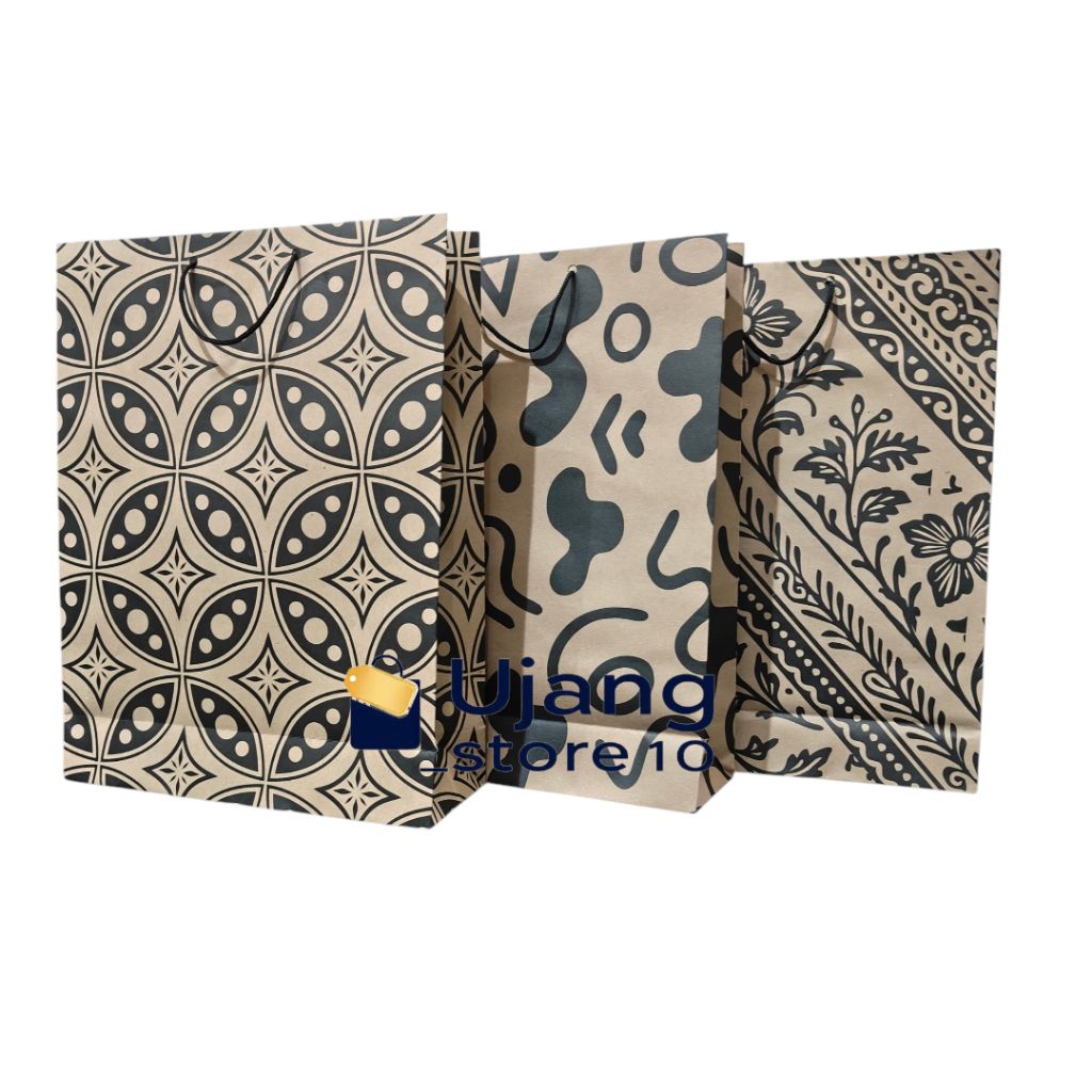 (isi 12 pcs) Paper Bag Batik / Paper Bag Motif Ukuran XL