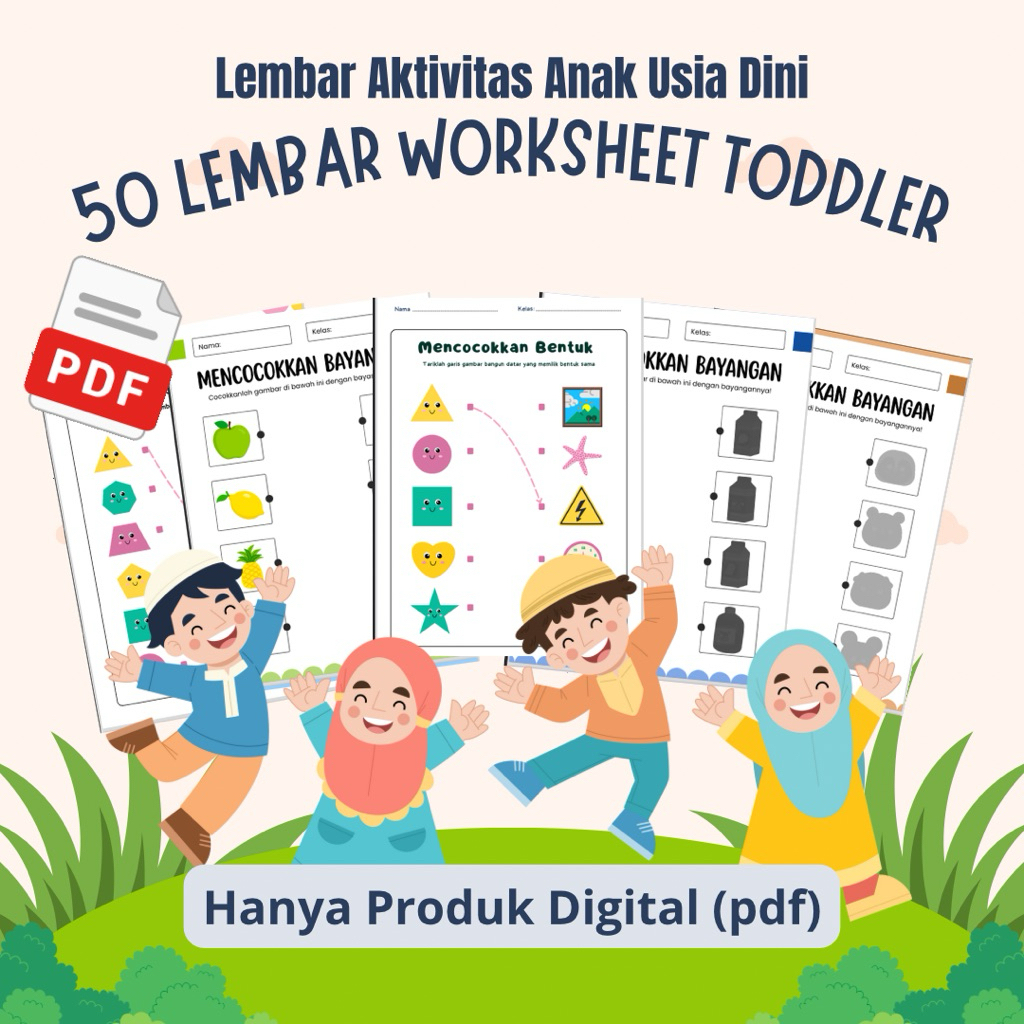 Worksheet Anak Usia 2 - 3 Tahun siap masuk PAUD/TK Printable