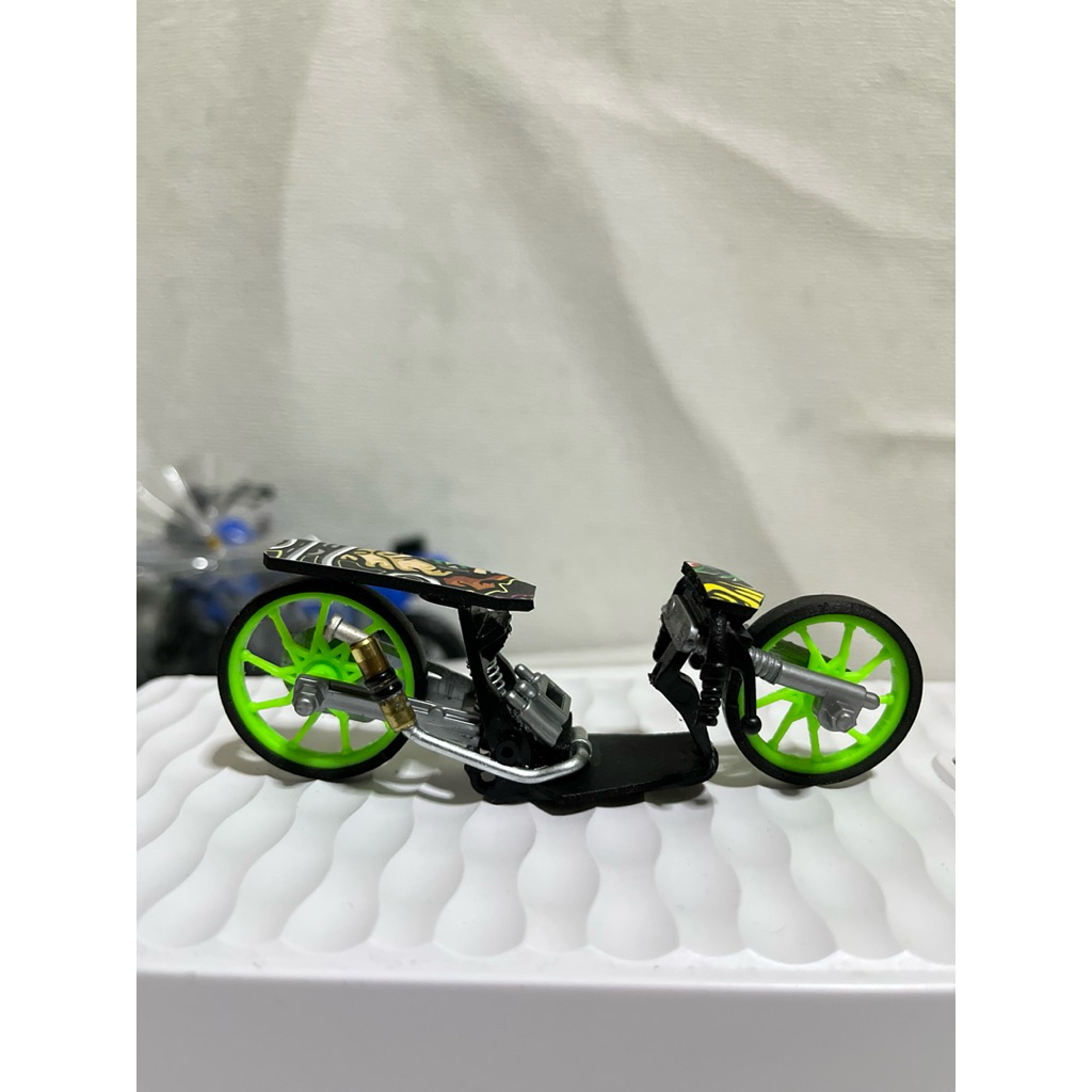 miniatur mainan model drag bike handmade motor drag mainan kekinian (random)