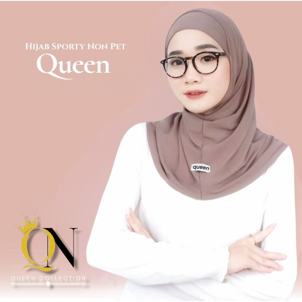 QN-JILBAB BERGO SPORT malay hijab daily olahraga SIMPLE-Hitam