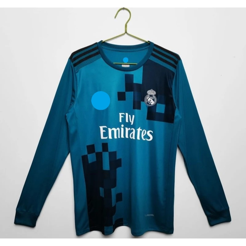 JERSEY BOLA LONG SLEEVE RETRO MADRID 3RD 2017/2018 GRADE ORI HIGH QUALITY JUMBO XXL 2XL