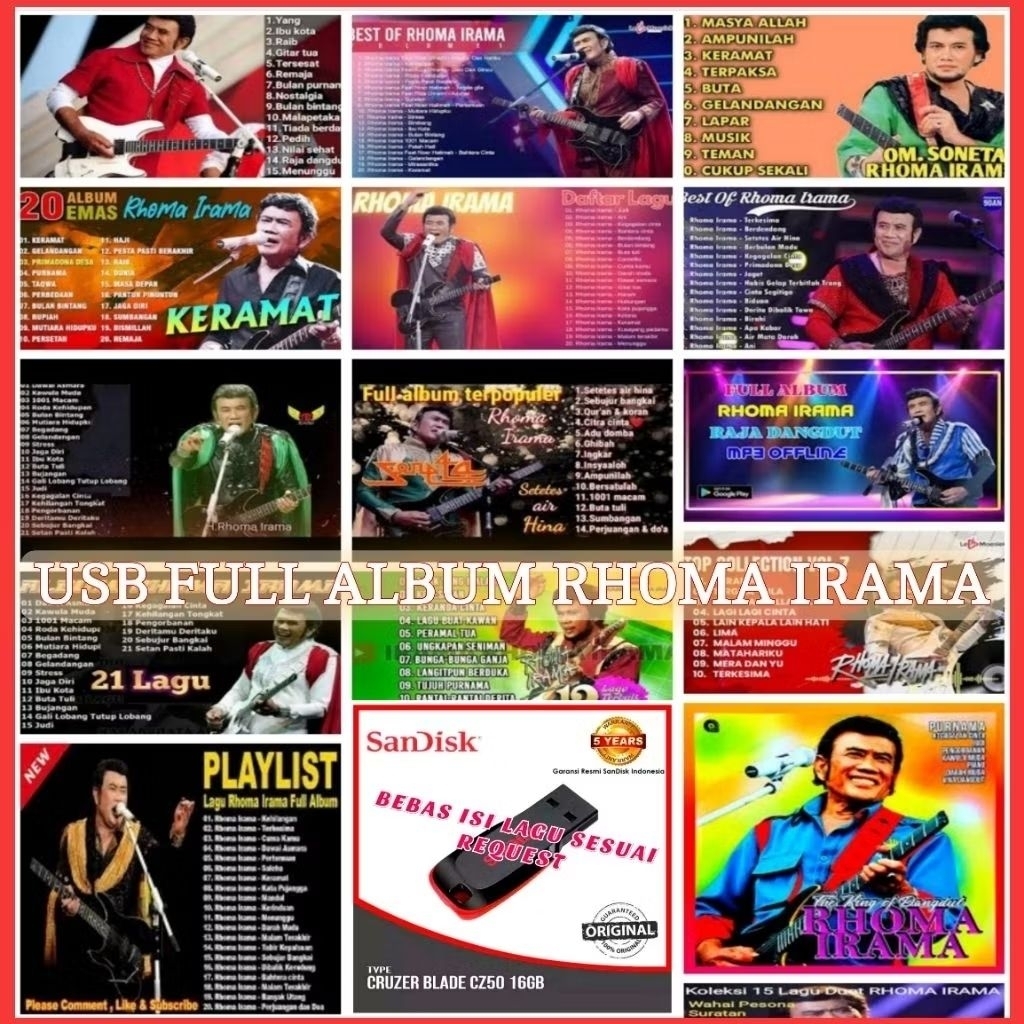 Usb Mobil Mp3 Lagu Dangdut Lawas Full Album Rhoma Irama - Usb Mp3 Lagu Dangdut Nostalgia - Usb Flash