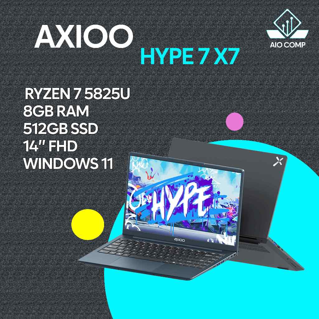 LAPTOP AXIOO HYPE 7 AMD Ryzen 7 5700U 8GB 512GB Windows 11