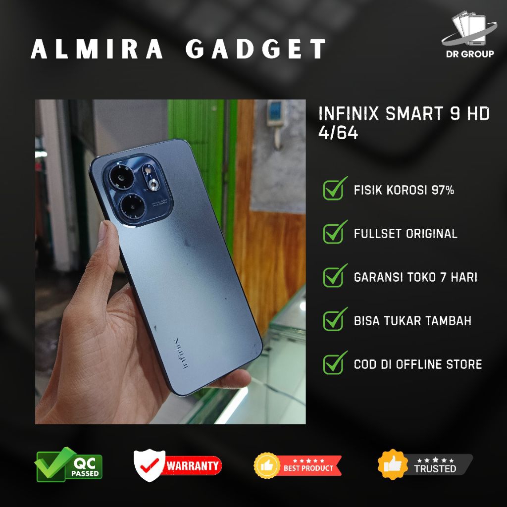 Infinix Smarr 9 HD | Ram 4Gb Internal 64Gb | Resmi , Fullset dan Bergaransi