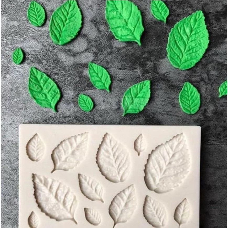 Cetakan Silikon Daun Coklat Ukuran 9x6 Lentur Leaf Mold Cokelat Resin