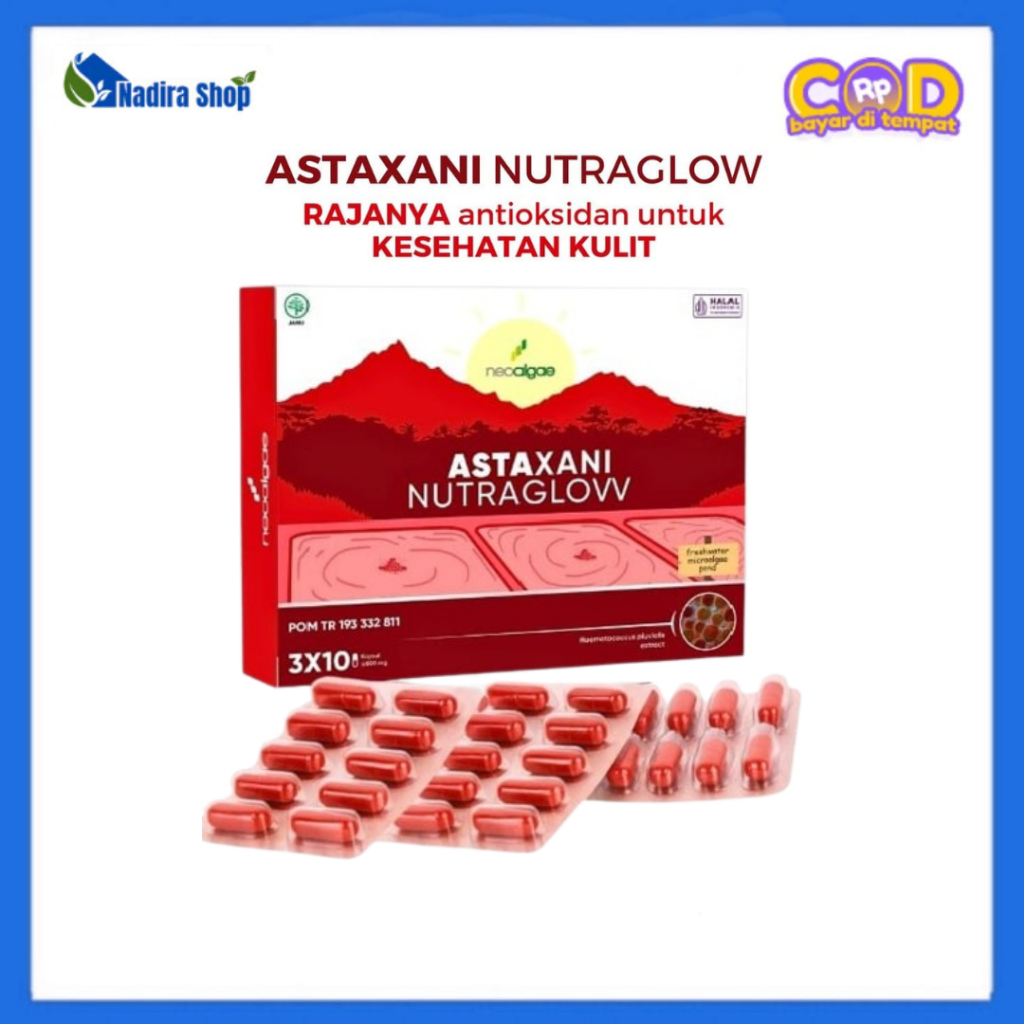 Astaxani Nutraglow Suplemen Kecantikan Kulit Suplemen Astaxanthin 10mg