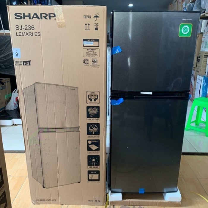 SHARP KULKAS 2 PINTU SJ-236MN-HS / SJ236MN / SJ 236 MN NO FROST