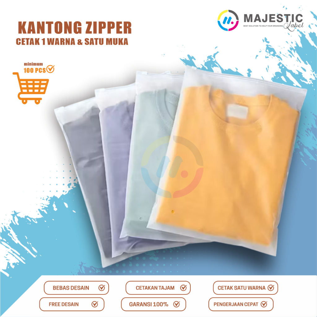 hitam doff ziplock + sablon plastik ziper bag+ziplock bag + cocok untuk hijab/kemasan