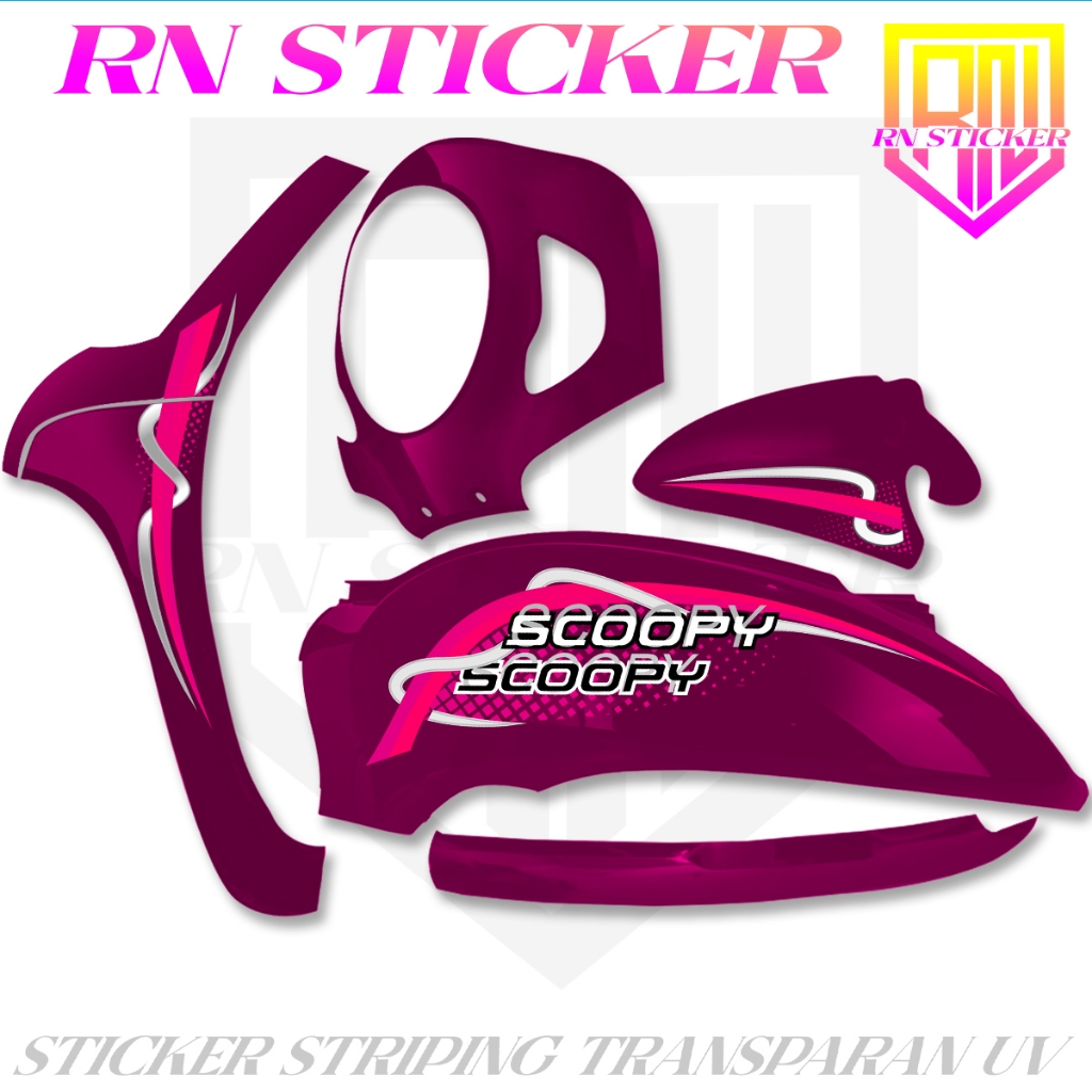 Striping Transparan Scoopy Sporty Tahun 2017-2023 Striping Motif Simple Scoopy