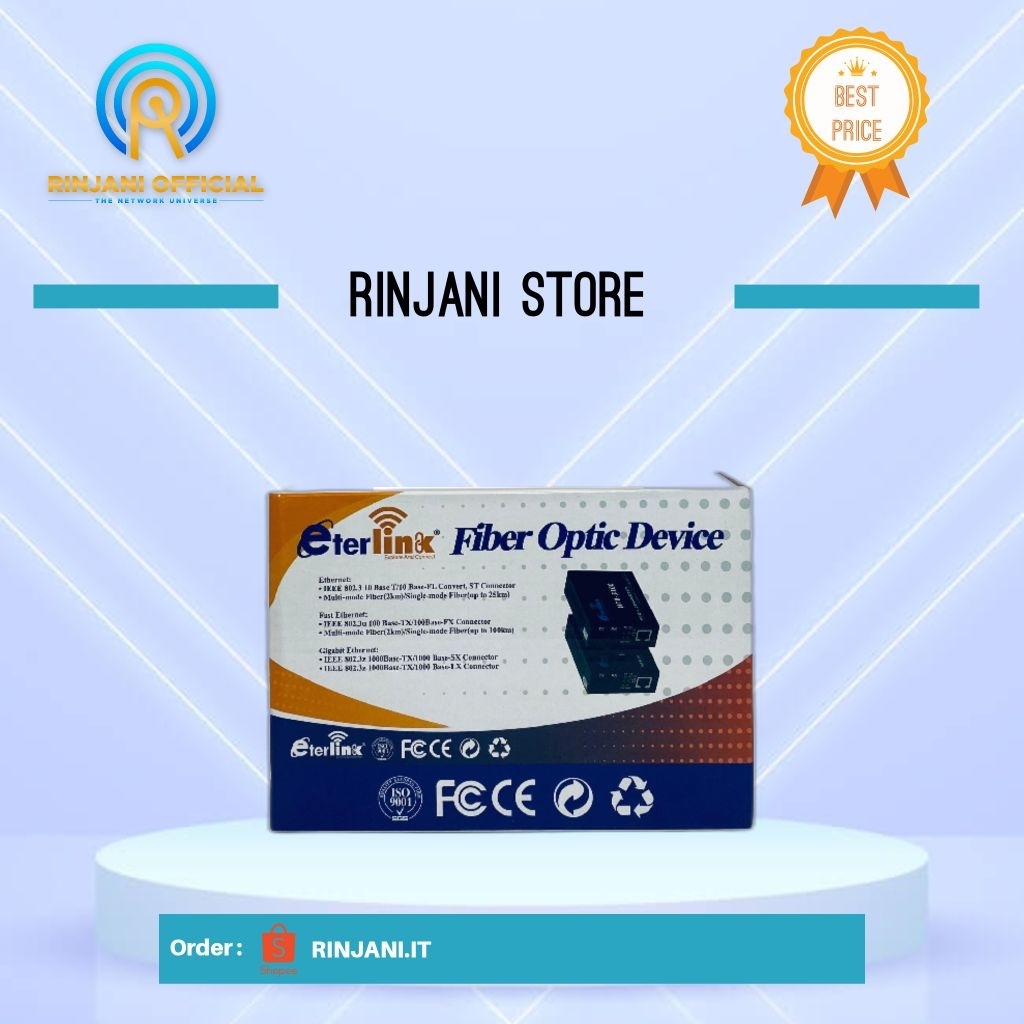 ETERLINK HTB AB SEPASANG 3100 FIBER OPTIC MEDIA CONVERTER
