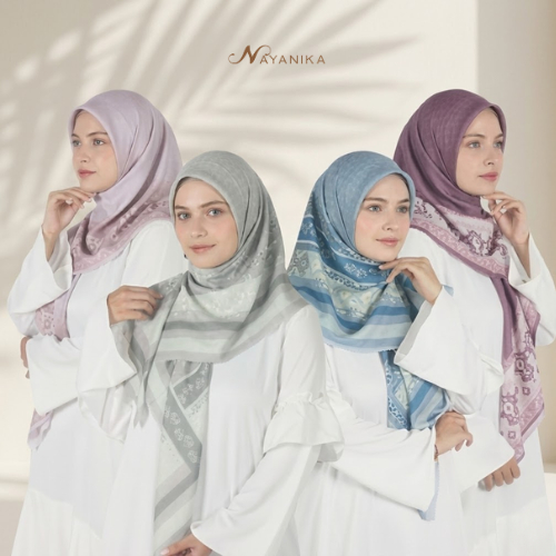 Nayanika Hijab Motif Segiempat Dobby (Hijab dobby motif segiempat)