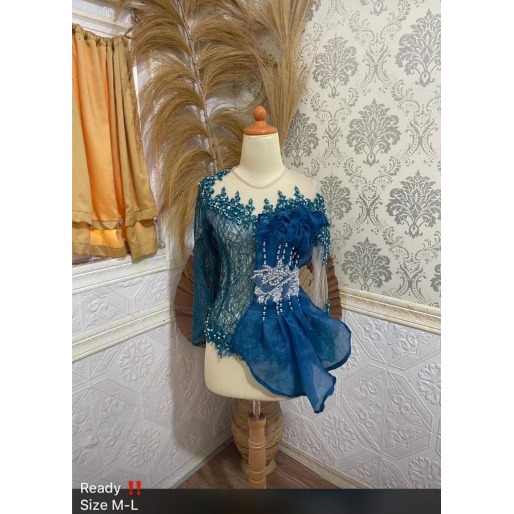READY kebaya emerald blue sizeM-L