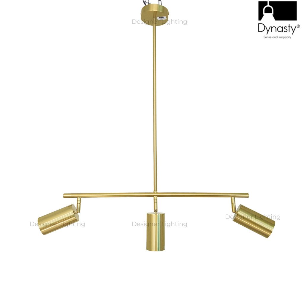 Lampu gantung sorot panjang 60cm gold 3lampu spotlight meja mini bar flexible atur arah fiting e27 p