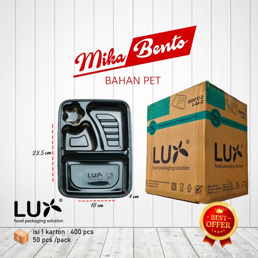 MIKA NASI TEPAK MIKA NASI LUX BENTO BOX HITAM PET KEMASAN NASI