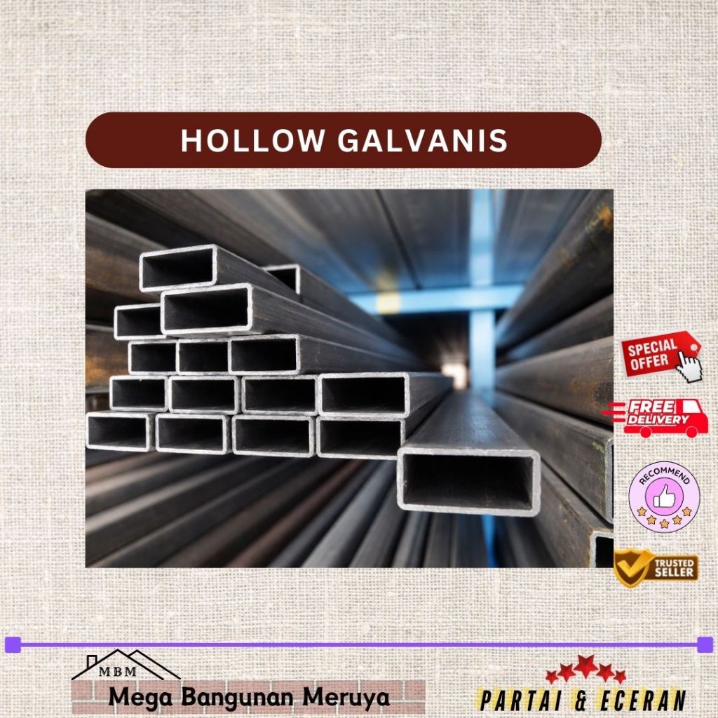 HOLLOW GALVANIS - 4x4 1.6mm |Batang