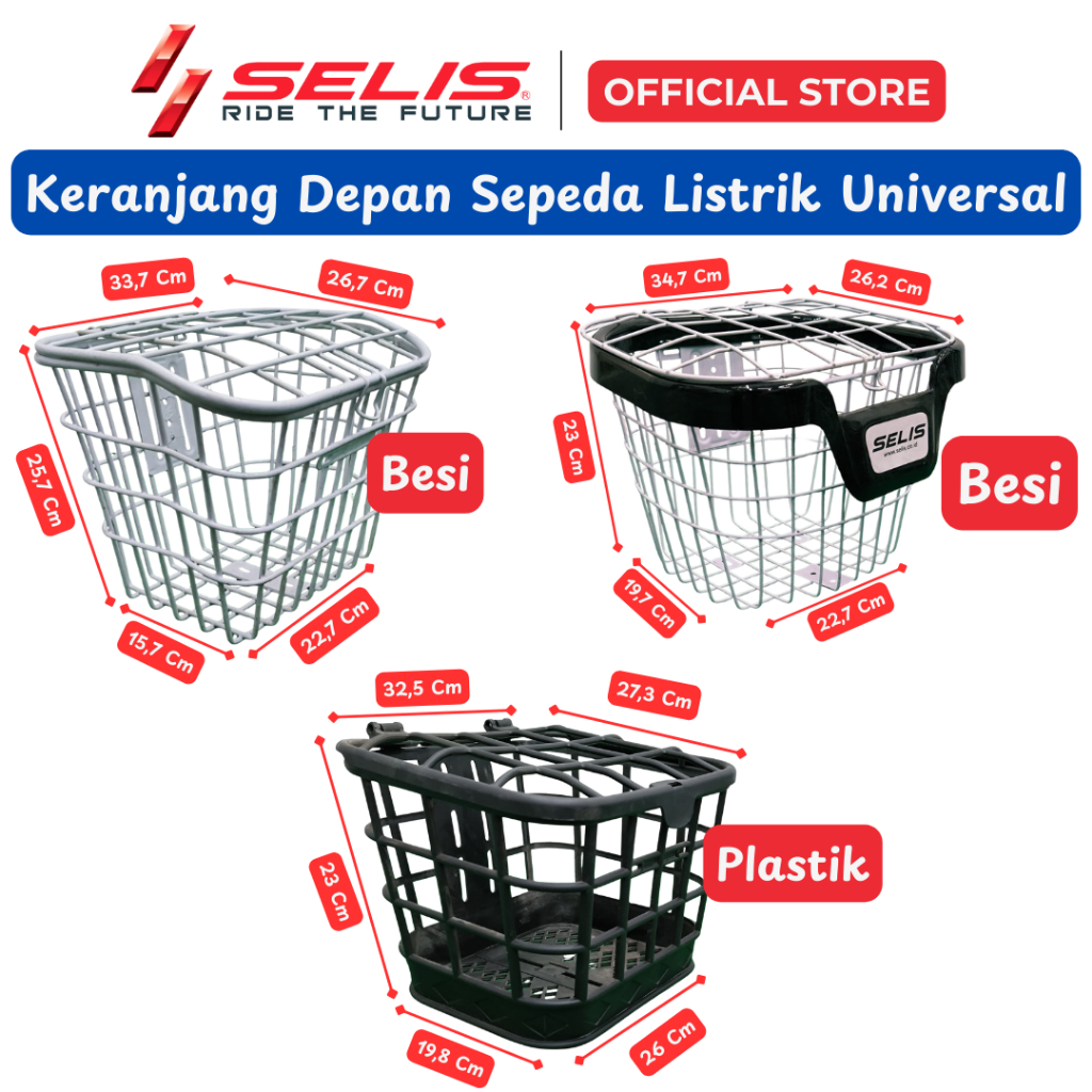 SELIS - Keranjang Depan Sepeda Motor listrik Universal ( Basket )