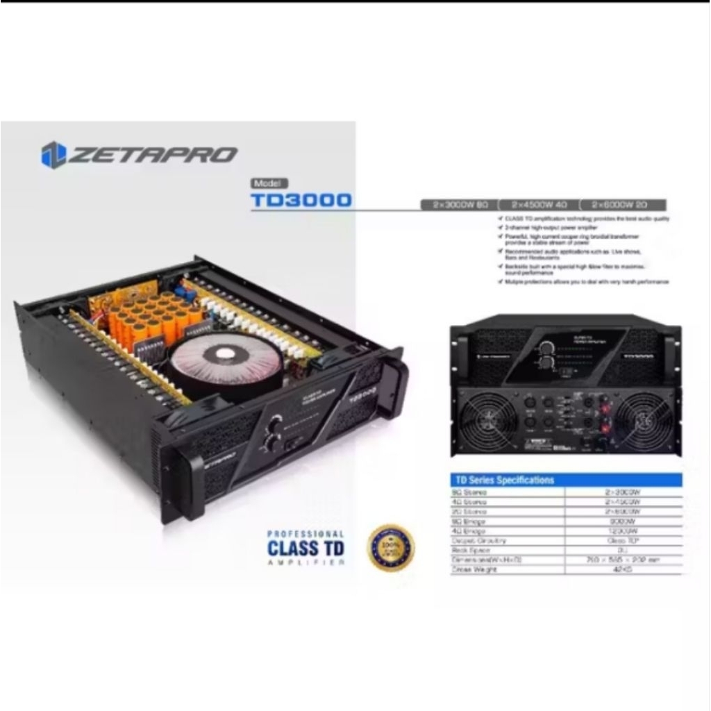 Power amplifier Zetapro td3000 ZETAPRO TD3000 TD3000 ZETAPRO ORIGINAL