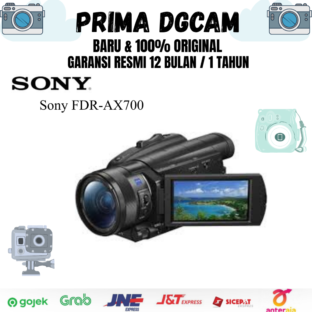 Sony FDR-AX700 4K HDR Camcorder Handycam Sensor 1.0 ZEISS || Garansi Resmi