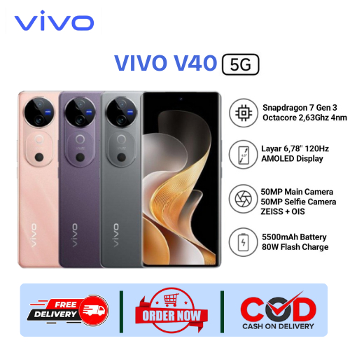 Vivo V40 5G 12/256GB - Chipset Snapdragon 7 Gen 3 ( 4nm )