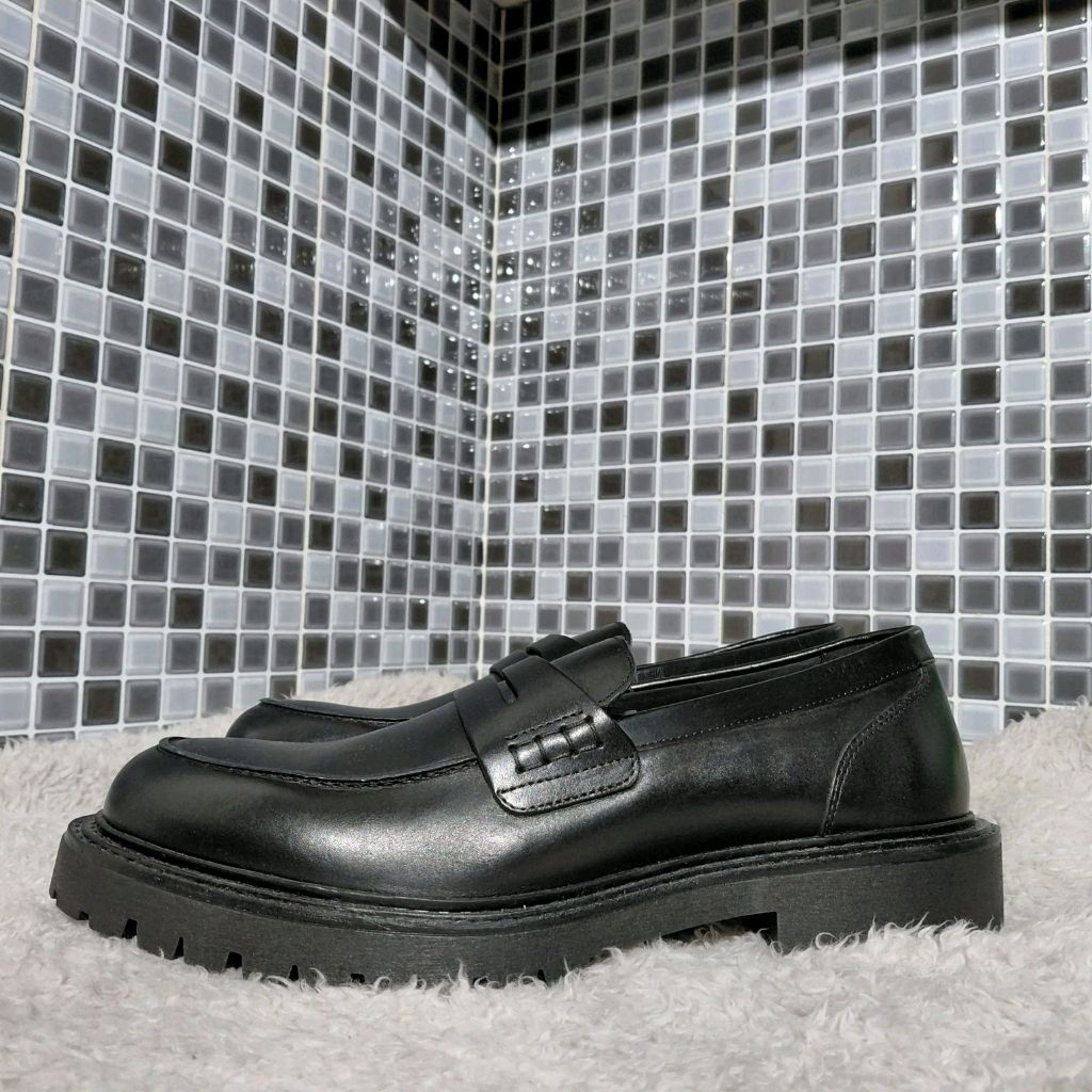 MASSIMO DUTTI MAN SEPATU LEATHER LOAFERS HITAM BARU ASLI ORIGINAL
