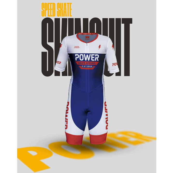 Jersey Skinsuit Power Apparel Inline Skate Sepatu Roda Jersey Olahraga Terbaru