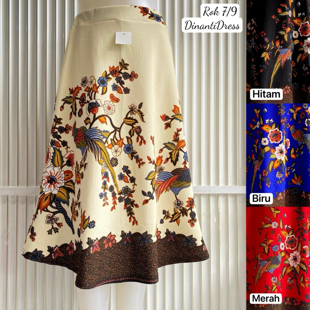 Rok Payung Wanita 7/9 Motif Burung Cendrawasih Papua