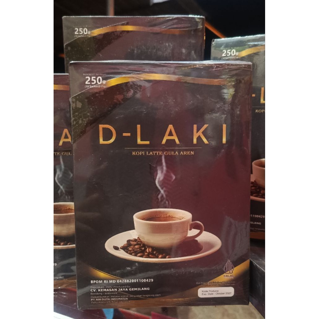 kopi d'laki per box isi 10 sachet isi 250gr per sachet 25gr ORI 100%