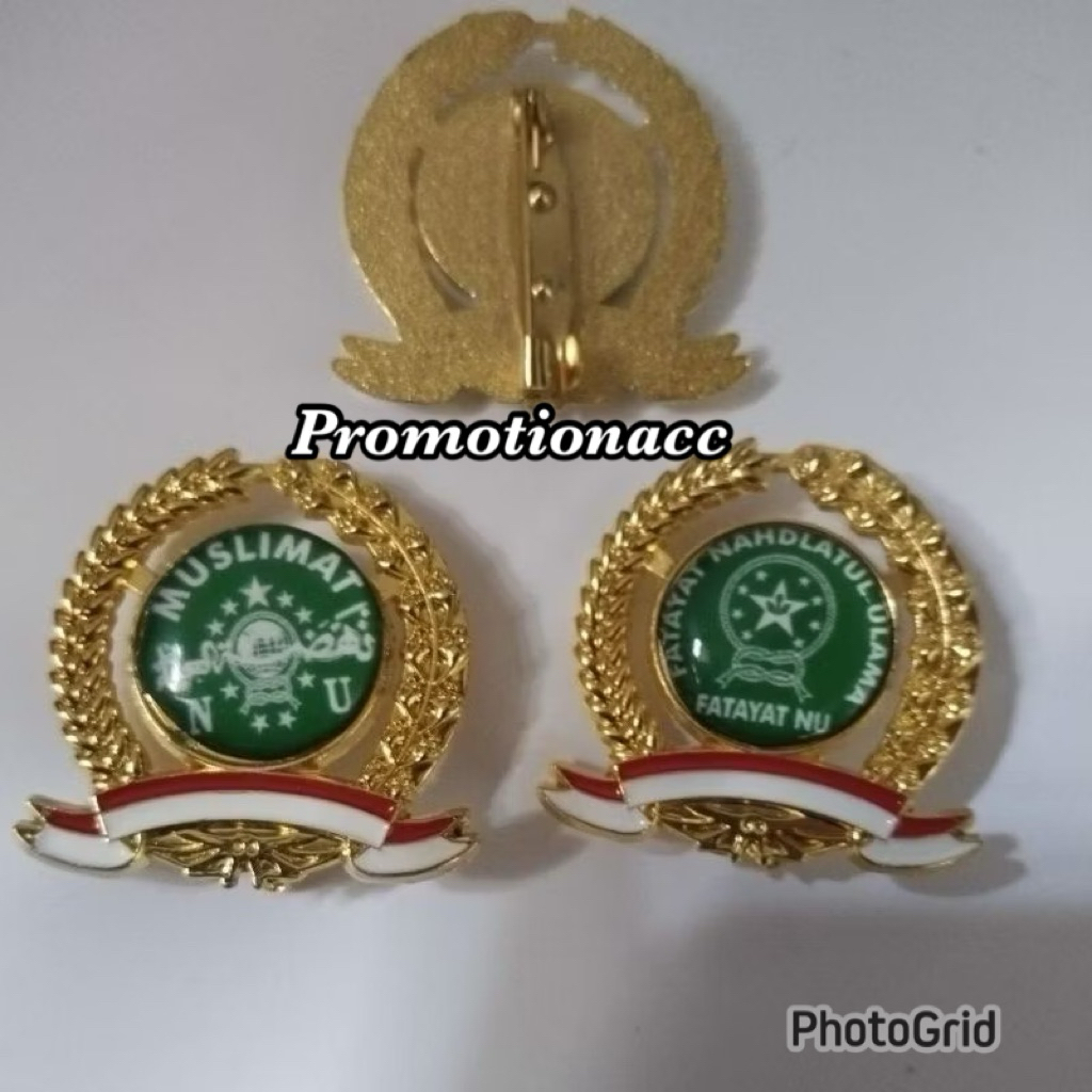 Pin MUSLIMAT NU / FATAYAT NU Pin Bros Bross Model Padi Kapas Logo MUSLIMAT NU dan FATAYAT NU Logam K