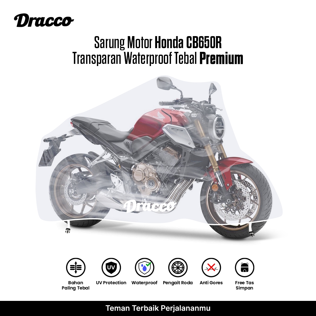 Sarung Motor Honda CB650R Transparan Tebal Waterproof Premium Penutup Anti Hujan Anti Gores
