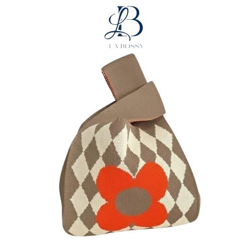 La Bossy Fashion Tas Rajut Wanita Korean Style Knot Bag Rajut Knitted Handbag Tote Bag Tas Tangan Ra