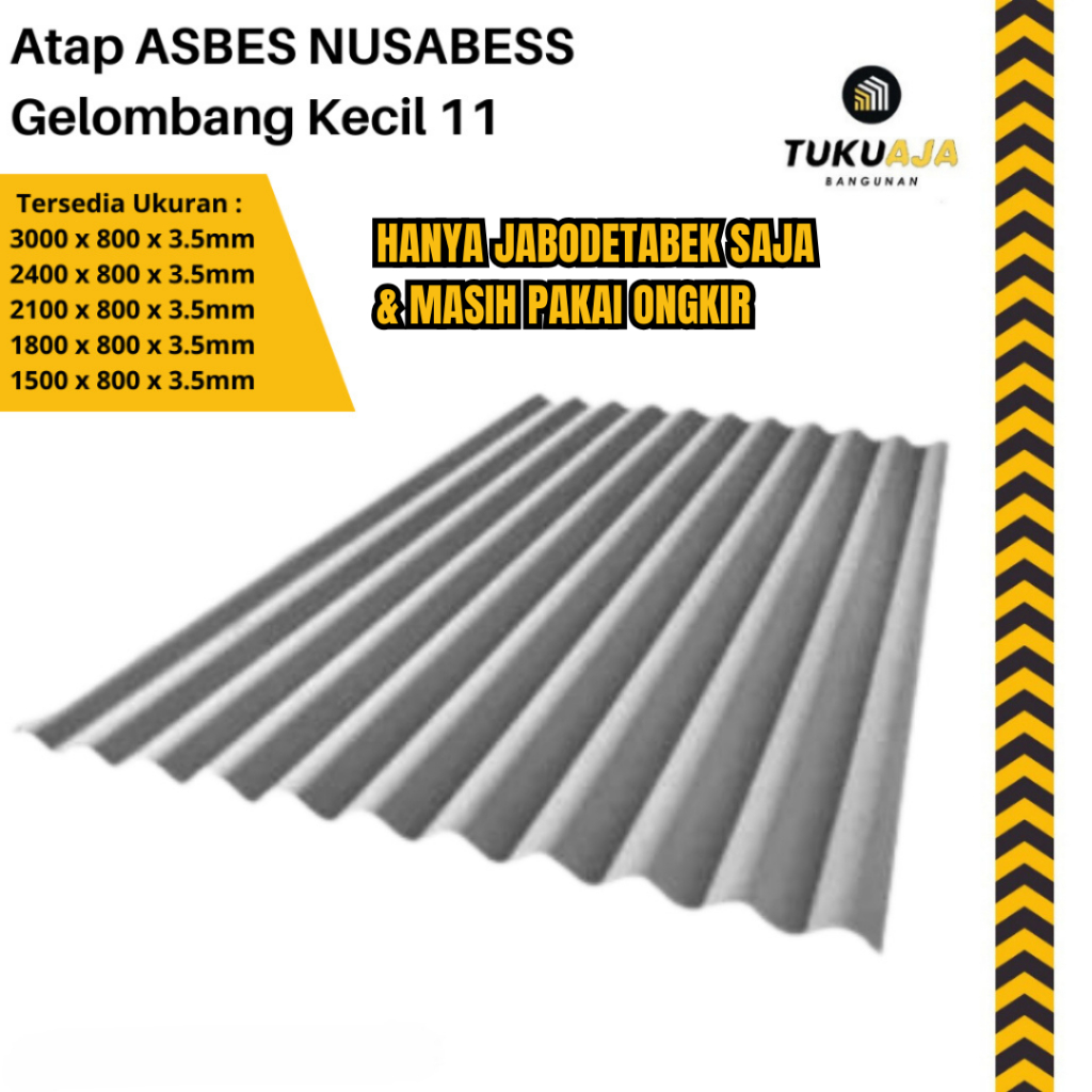 HANYA PENGIRIMAN JABODETABEK - Atap Asbes Gelombang Kecil 11 Esbes Atap Rumah Papan Nusabess