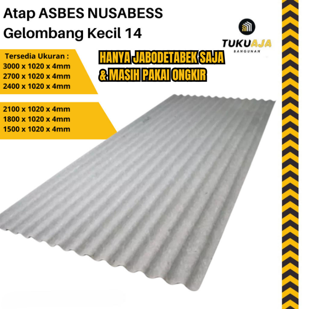 HANYA PENGIRIMAN JABODETABEK Atap Asbes Gelombang Kecil 14 Esbes Rumah Papan Asbes Nusabess