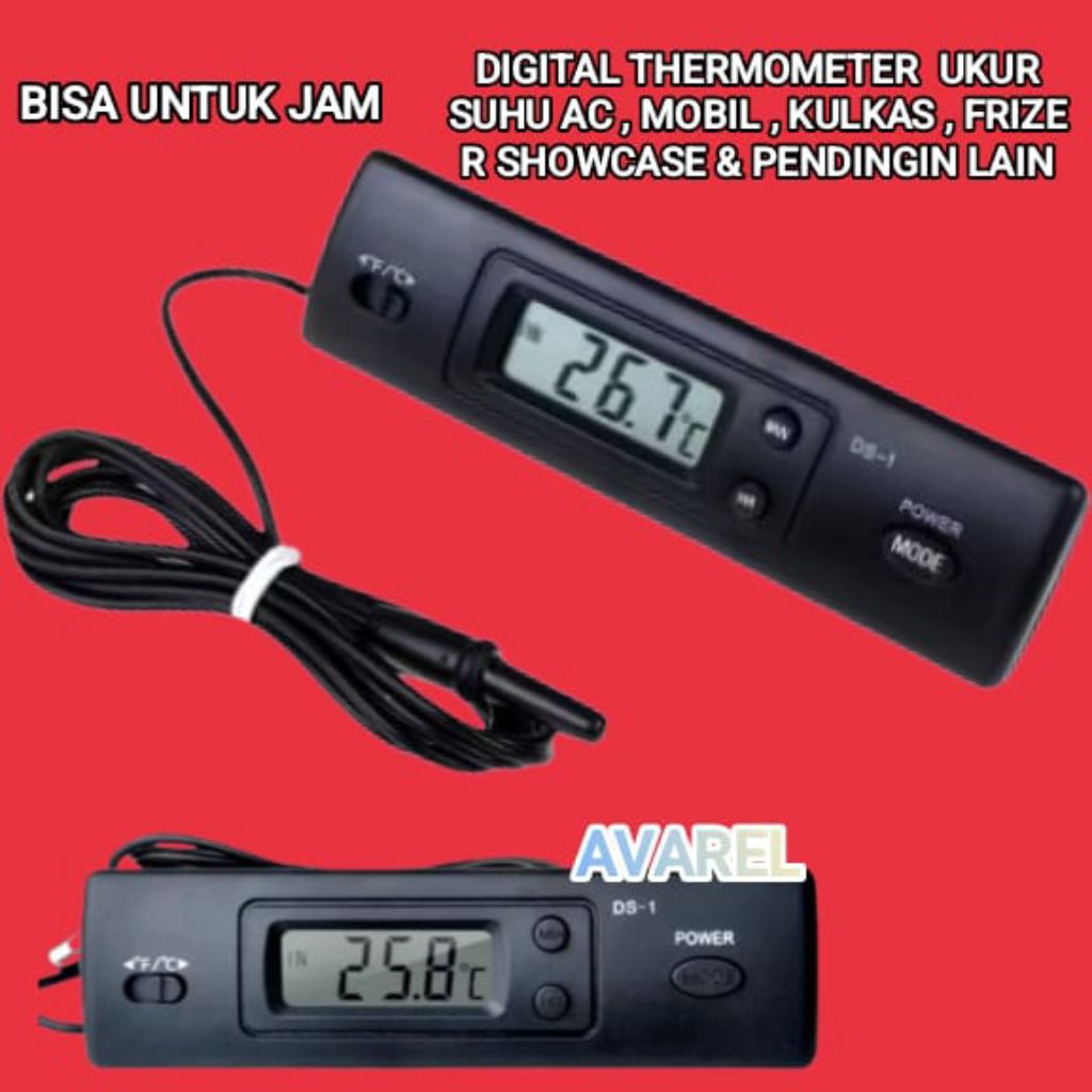 THERMOMETER PENGUKUR SUHU KULKAS, AC, , MOBIL,RUANGAN, PENDINGIN/THERMOMETER DIGITAL SENSOR SUHU TEK