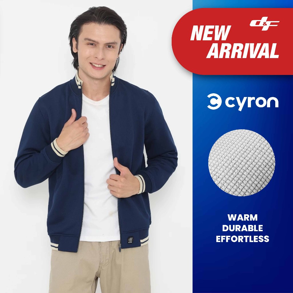 d&f Cyron Jaket Biker pria CVC - Navy