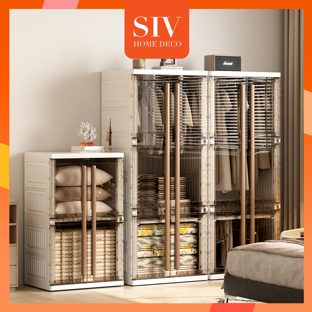 [Untuk Orang Dewasa]  SIV Lemari Pakaian Plastik Minimalis Almari Pakaian Plastik Ekstra Tebal