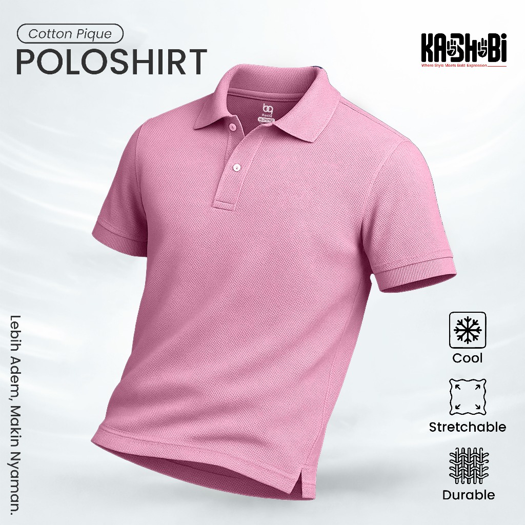 KAOSHOBI Kaos Polo Pria | Polo Shirt Kaos Kerah Pria | Kaos Berkerah Pria Premium | Kaos Polo Pink