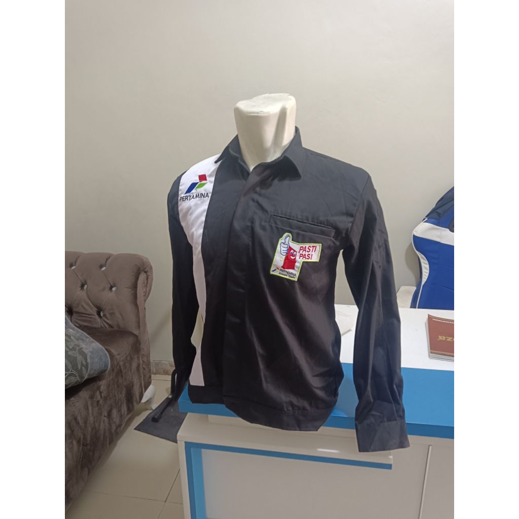 Atasan sragam pengawas spbu pria lengan panjang