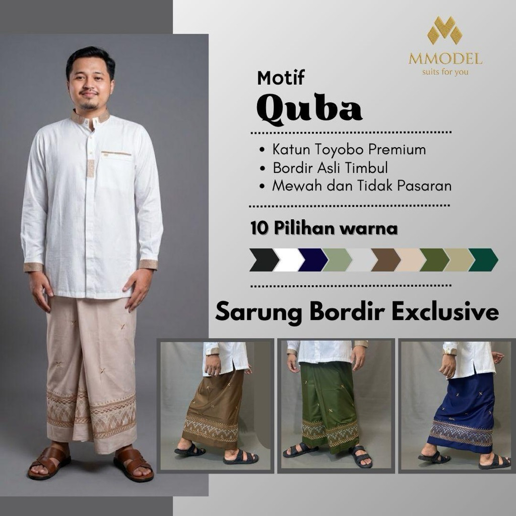 MMODEL SARUNG BORDIR || MOTIF QUBA (10PILIHAN WARNA)