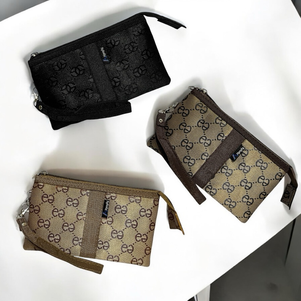 Dompet Koin Dompet Wanita 1 Sleting 3 Ruang Bahan Micro Kanvas Import