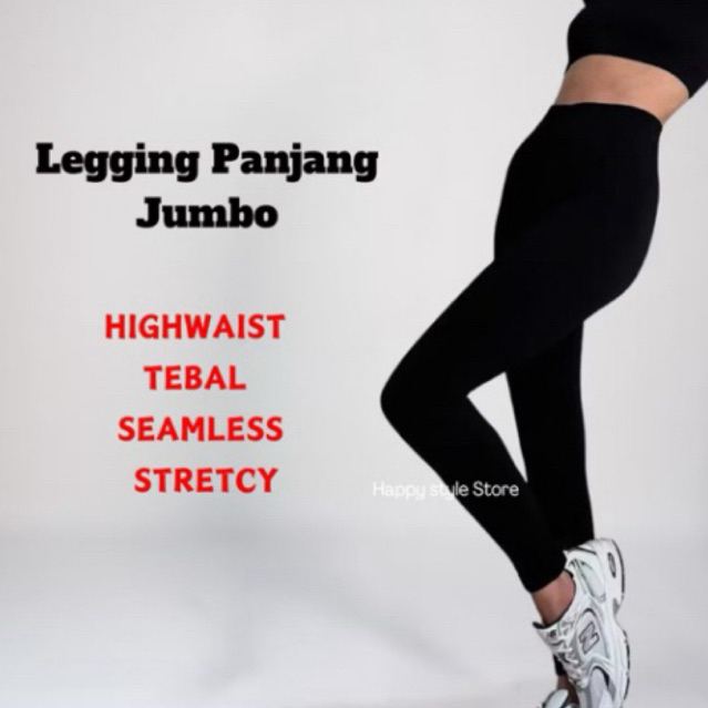 Legging Panjang Jumbo Legging tebal extra cutton hitam