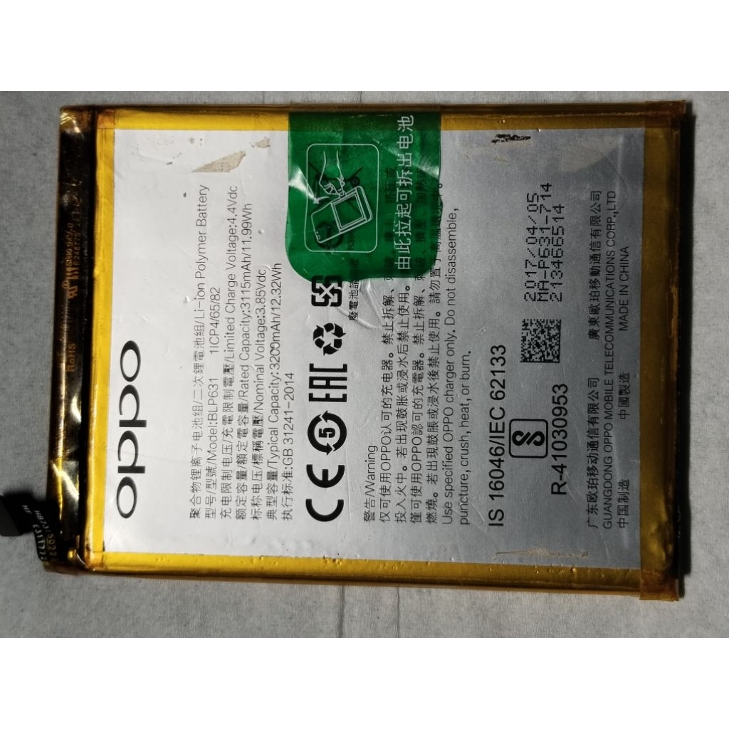 BATRE OPPO F3 BLP631 SEKEN COPOTAN ORIGINAL