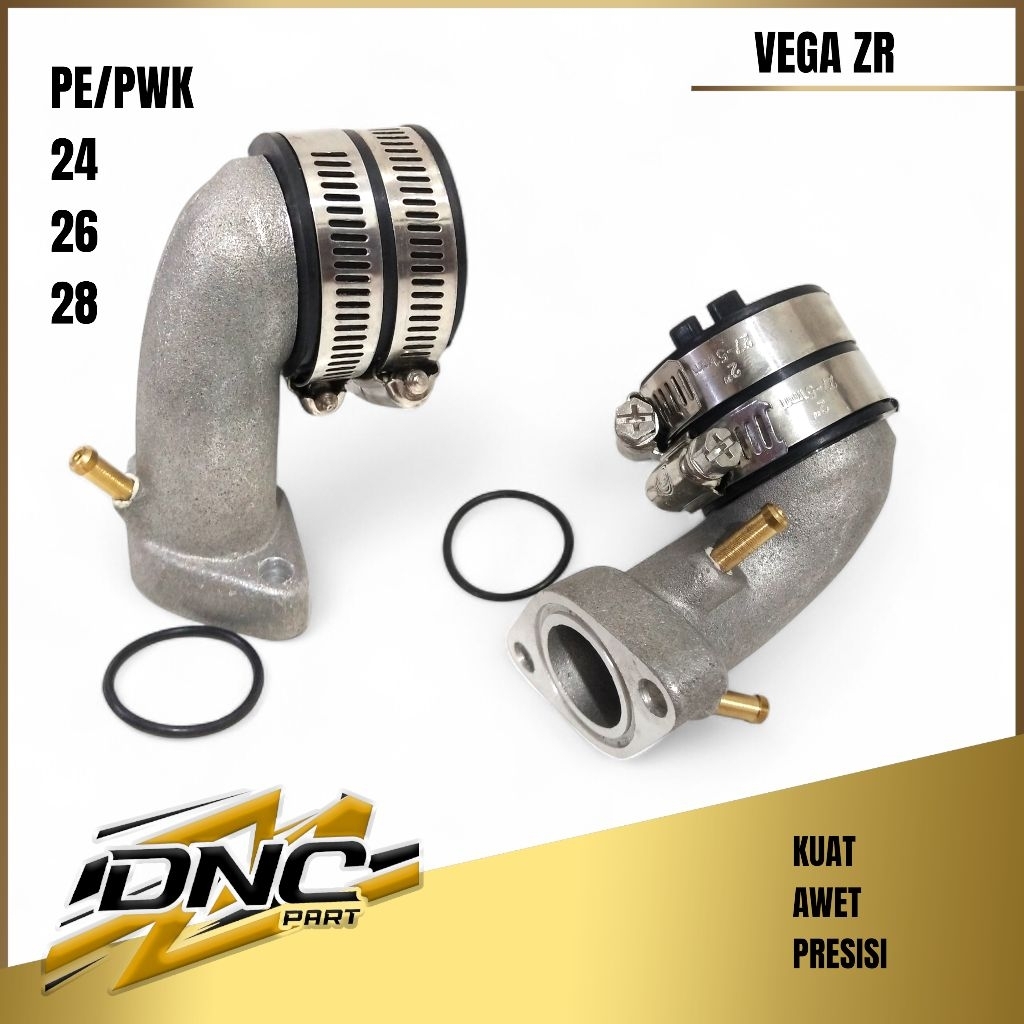 Intake Manifold Yamaha Vega ZR Hadap Depan | Dudukan Karbu PE / PWK 24 26 28 | Posisi Ori