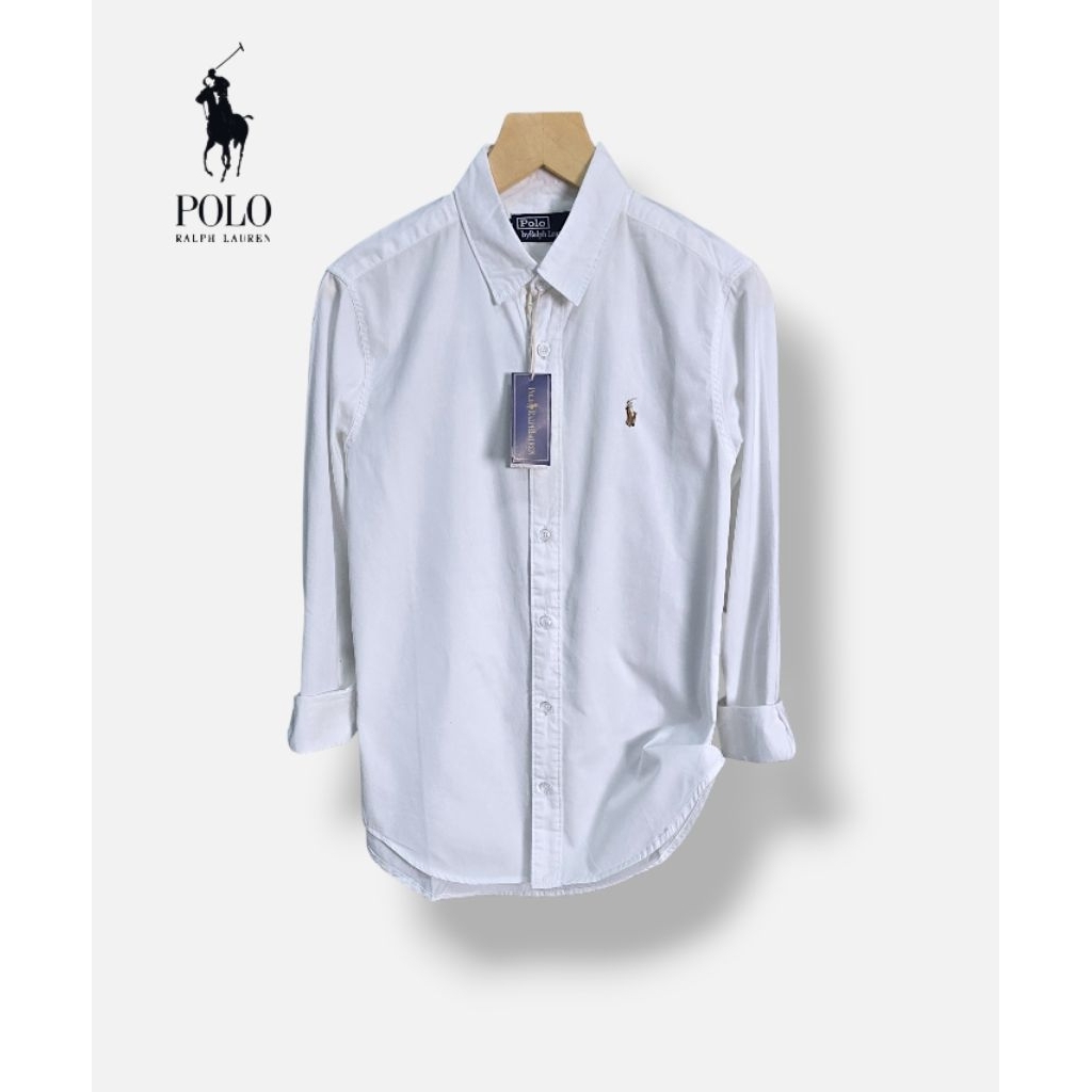 Kemeja Panjang POLO Putih | kemeja Panjang Pria | Bahan Katun Impor