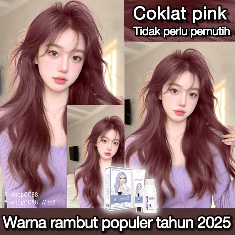 (Beli 100ml gratis 100ml)STYLE FIT cat rambut *200ml,coklat pink,cat rambut tanpa bleaching,Ekstrak 